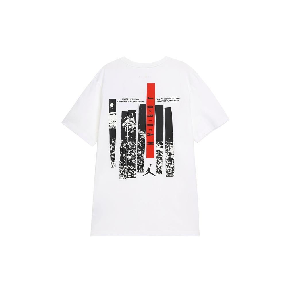 Jordan Brand Printed Soft Comfortable Casual Short Sleeve T-Shirt Men Tops White Fitness-Red FD7026100