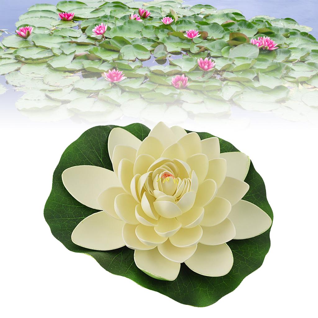 Artificial Loutus Floating Foam Fake Flower Pads Lifelike Decorative Pond Plants Ornaments for Pool Aquarium