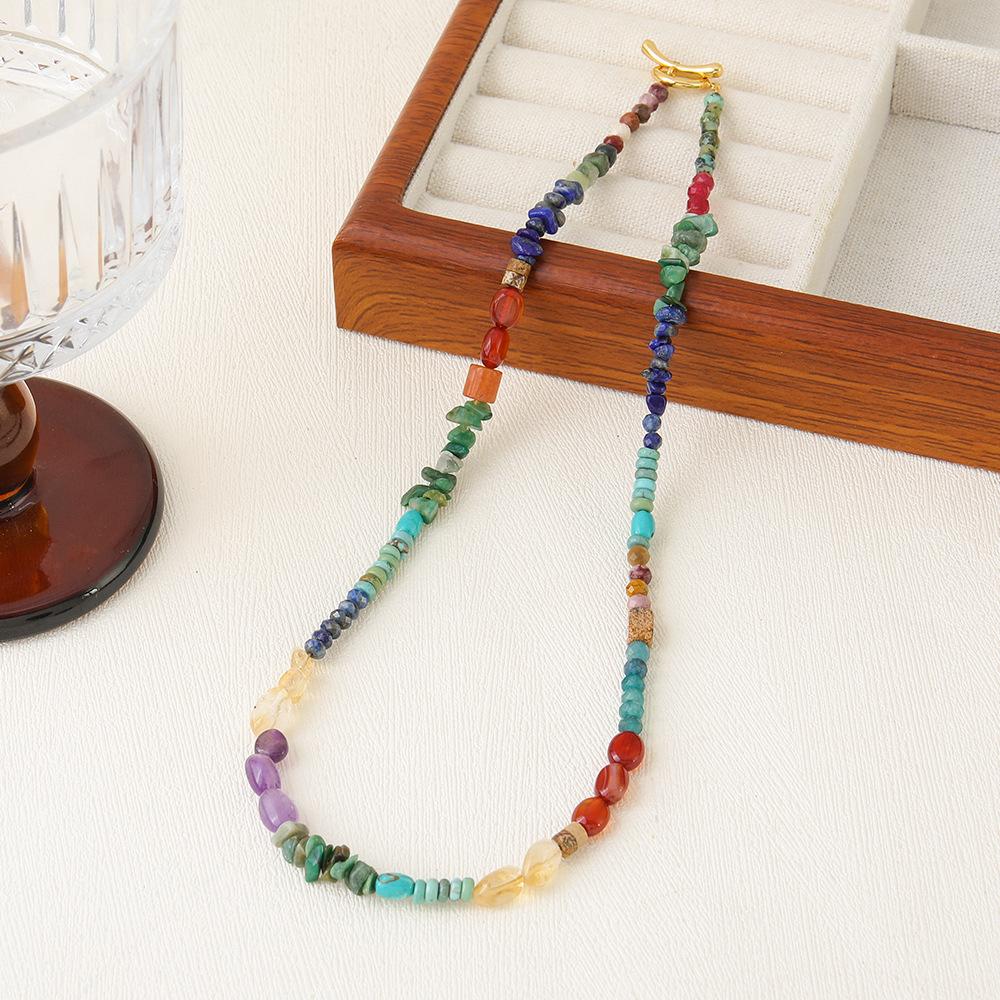 GEMCHIC Women s Handmade Natural Stone Lapis Lazuli Gemstone Beaded Choker Necklace