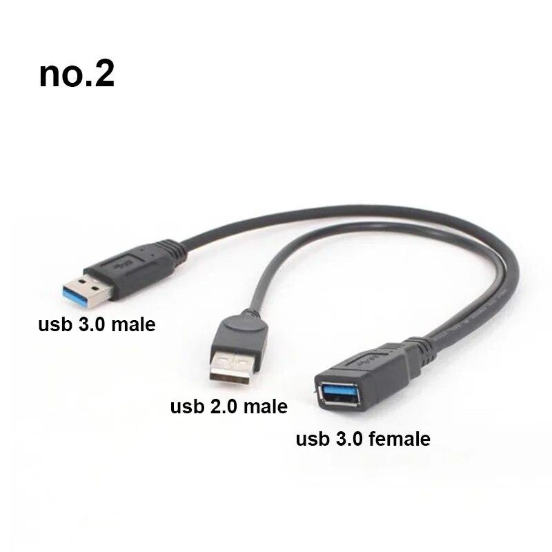 USB 3.0 2.0 Male female To Dual USB 3.0 2way male Female Jack Splitter 2 Port USB Hub Data Cable extend Cord For Laptop Computer