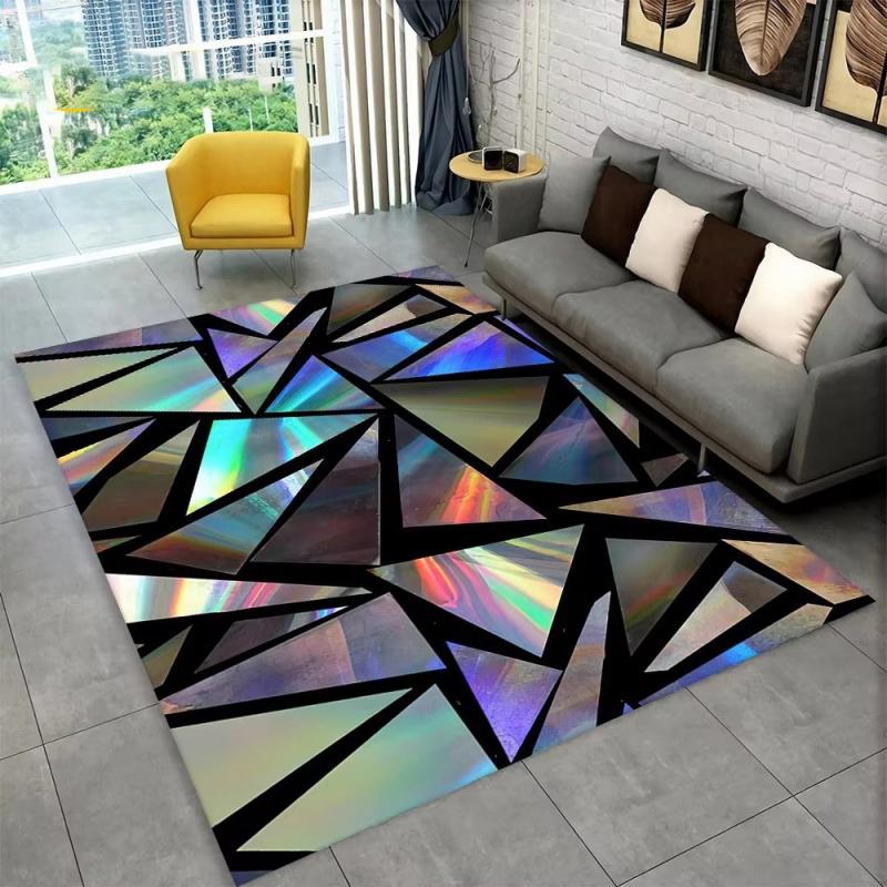3D abstraktný moderný geometrický ilúzny koberec,koberec pre obývaciu izbu spálňa pohovka dekor rohožka, protišmyková podložka pre deti