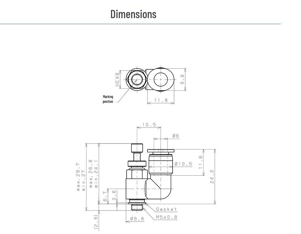 JSS6 Series PISCO Connectors: JSS6-02A/B, JSS6-M5A/B, JSS6-01A