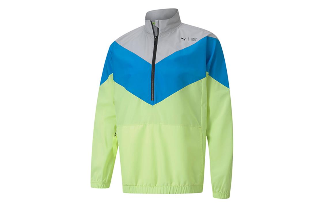 PUMA Men X First Mile Xtreme Sweatshirt Men s Gray & Blue Yellow 519455-03 S