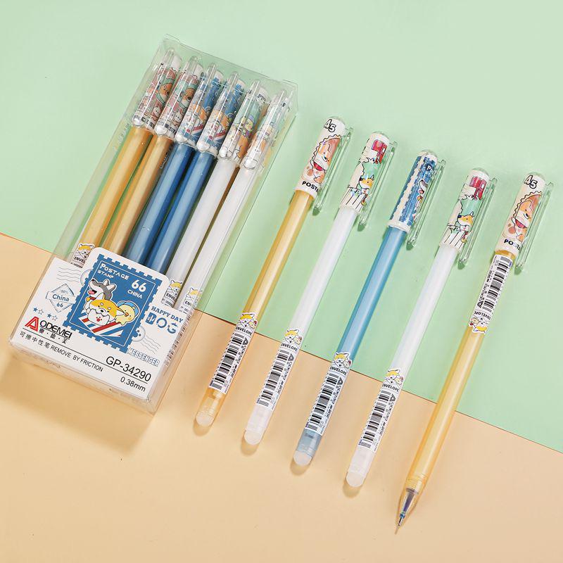 

Aodemei Mo Mo Le Erasable Gel Pen, Blue-Black, 0.38mm & 0.5mm, Student Special Crystal Blue [1 box - 12 pcs]