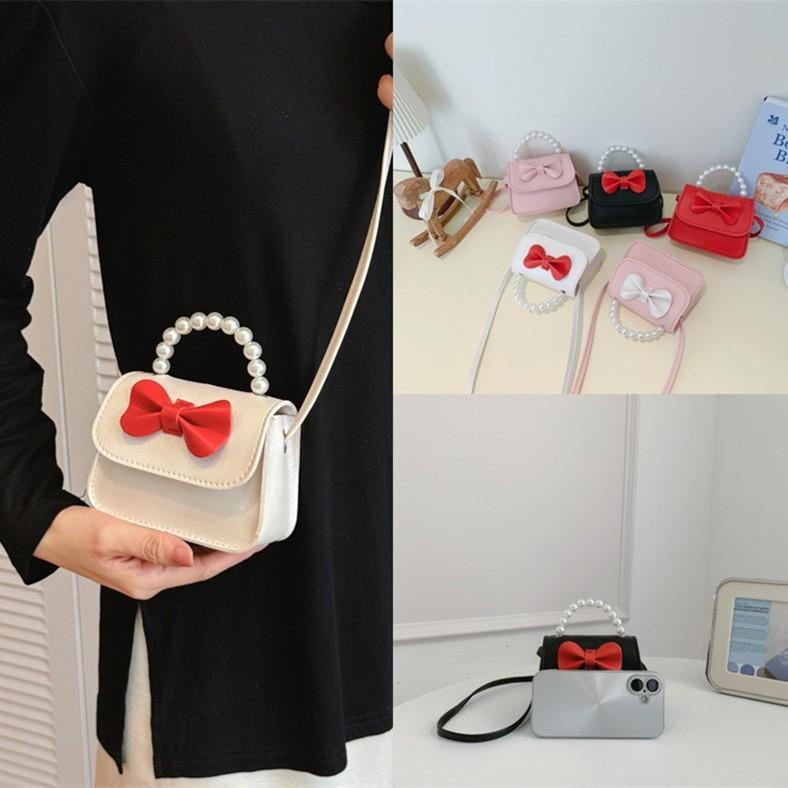 Cute Sweet Style Butterfly Knot Single Shoulder Bag With Magnetic Closure For Daily Use