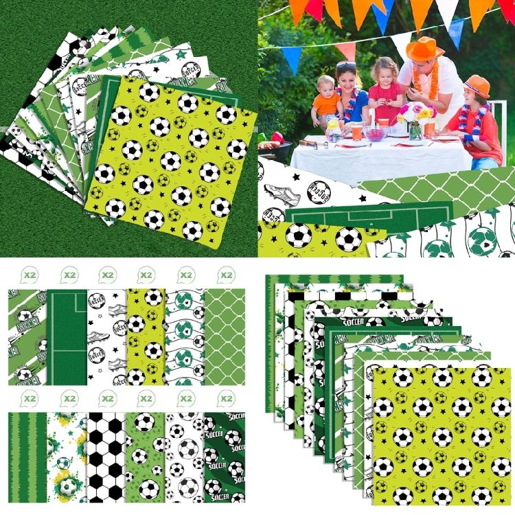 24 Sheets Scrapbooking Paper Football Themed Decorative Paper for Scrapbooking Journal Planner Album Invitation Card