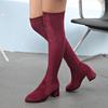Elegant Heeled Women's Long Boots Above Over The Knee High Heels Thigh Pointed Toe Ladies Shaft Shoes Elastic Spring Autumn Hot