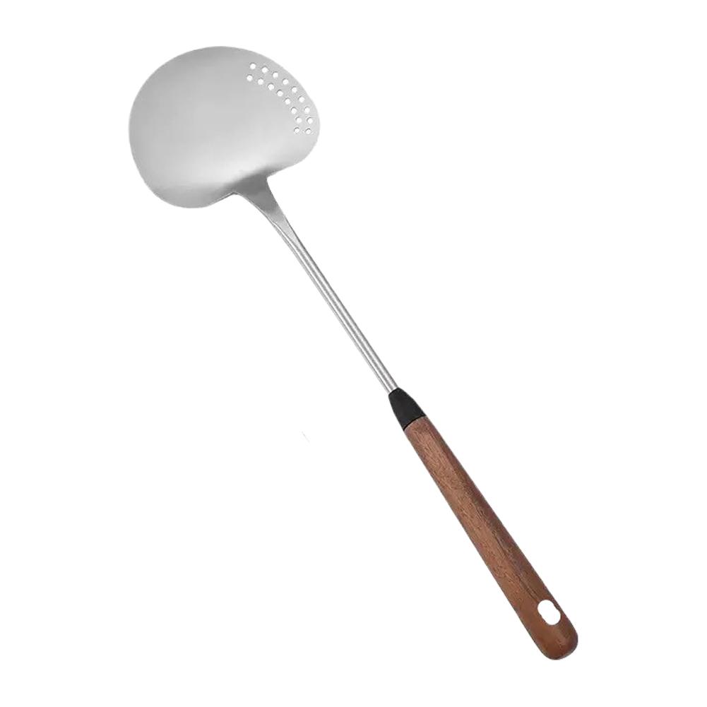 Stainless Steel Spatula Mushroom Shovel With Wooden Handle Cooking Spoon Anti-Scalding Cooking Shovel Kitchenware Accessories