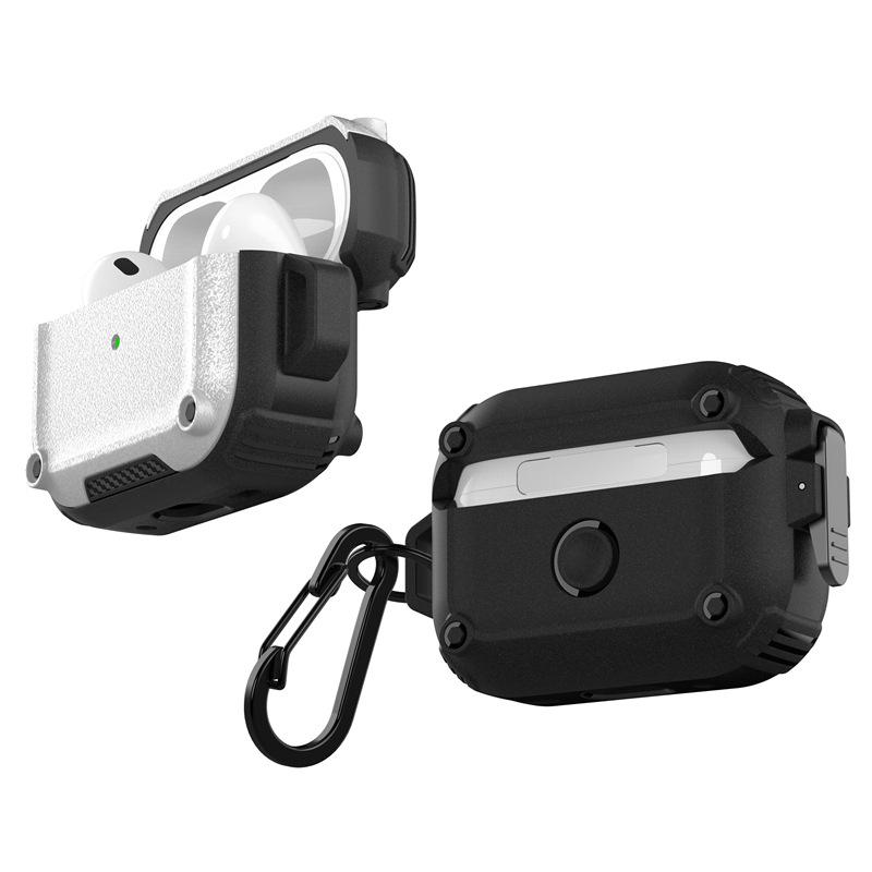 Applicable AirPods Pro2 Apple Protective Case 3rd Generation Button Lock 4th Generation Bluetooth Headset Case