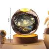 3D Solar Planet Crystal Ball LED Night Lamp, Creative Engraved Night Light