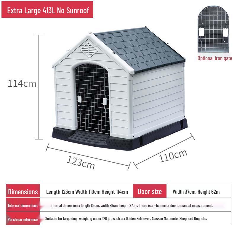 Xinding Rainproof & Windproof Outdoor Plastic Dog Kennel - Winter Dog House for Medium to Large Dogs