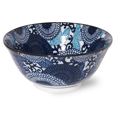 Minoru Touki (Minorutouki) Kauss, Tumesinine, Suur krüsanteemimuster, Läbimõõt 14,9 cm, Mitmeotstarbeline kauss