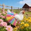 Chicken Tutu Skirt Rainbow Pet Skirt Gauze Tutu Skirt with Ribbon Ties for Your Hens Ducks Geese Small Dogs Holiday Outfit