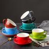 250ml Thickened Ceramic Latte Art Cup - Large Capacity, Light Luxury, Retro Design, Customizable Logo