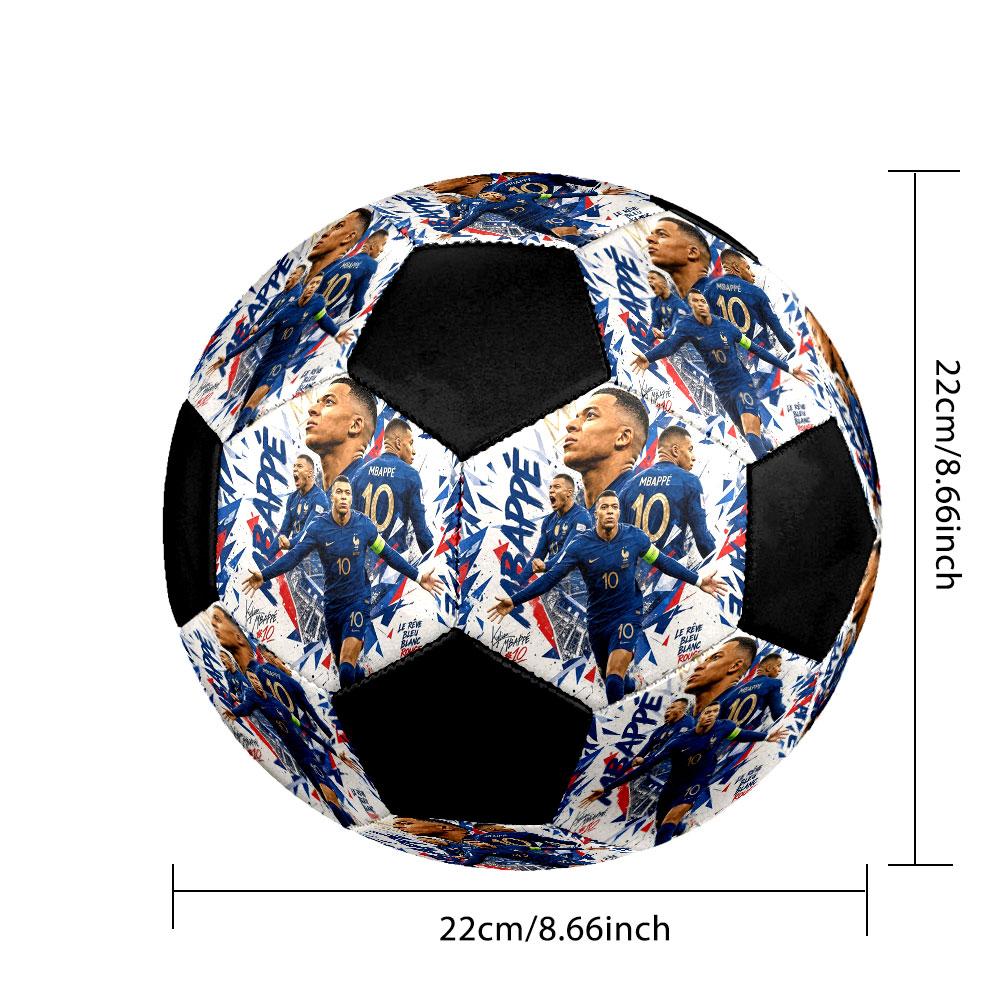 1PC Jeune Mbappé Brille taille 5 ballon de football PrahaBallon de Football en Salle Coloré Tous Âges Cousu à la Machine PVC Prêt pour la Compétition Durable Haut Rebond