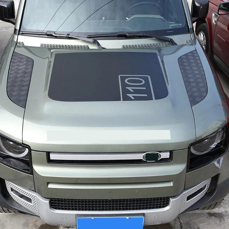 For Land Rover Defender 110 Black Car Styling Front Engine Hood Pull flower film Decal Sticker Vinyl Graphic