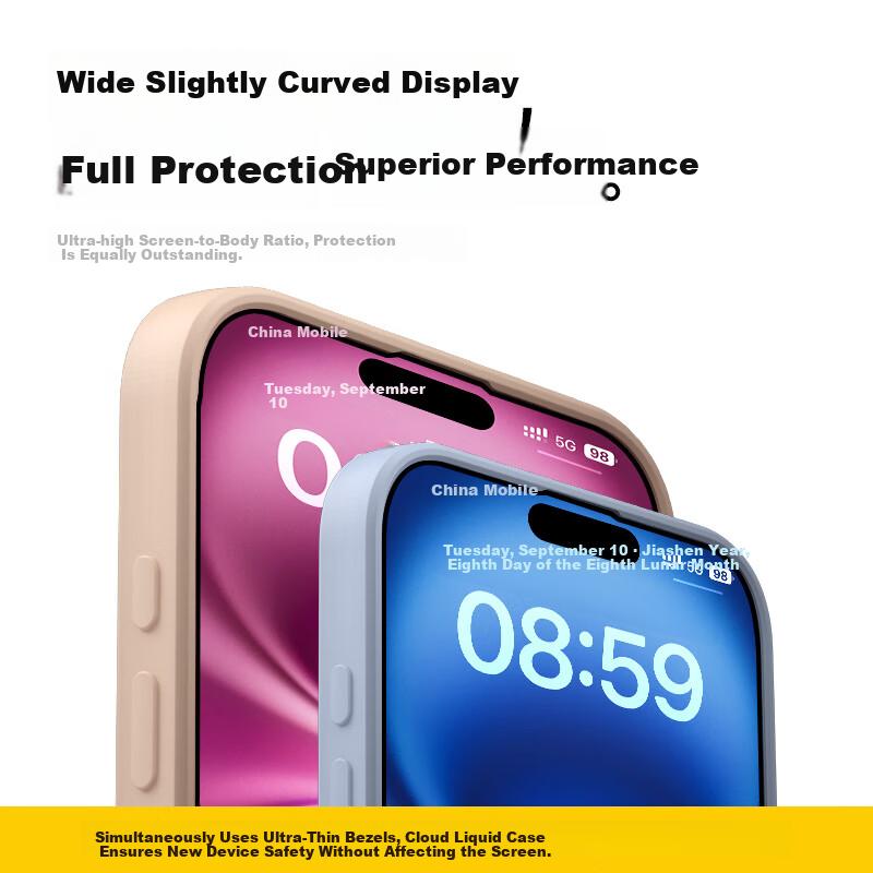 KEKLLE Skin-Friendly Magnetic Case for iPhone 16, Apple 16 Protective Cover, Soft Full-Protection Silicone Magnetic Lens Case, Midnight Black