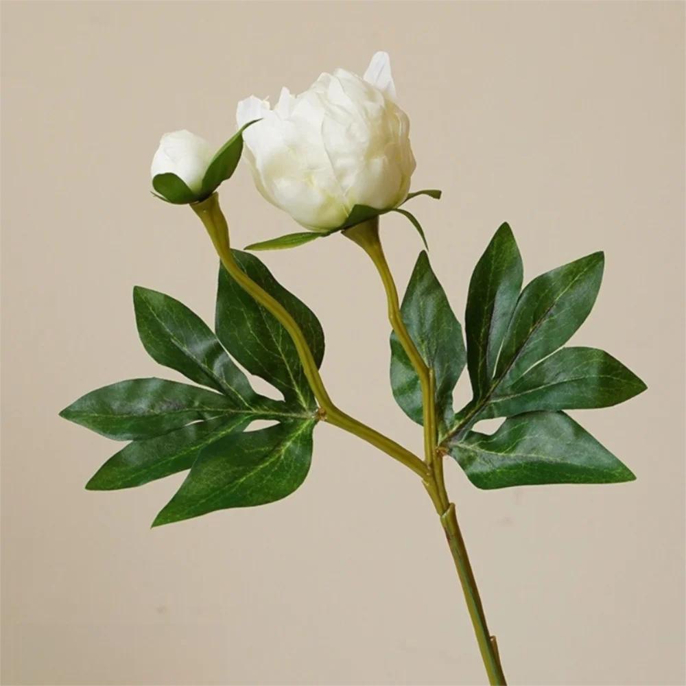 Realistic 2 Head Simulated Peony Flower European-Style Silk Artificial Peony Flowers Fake Peony Bouquet Flower Art Arrangement