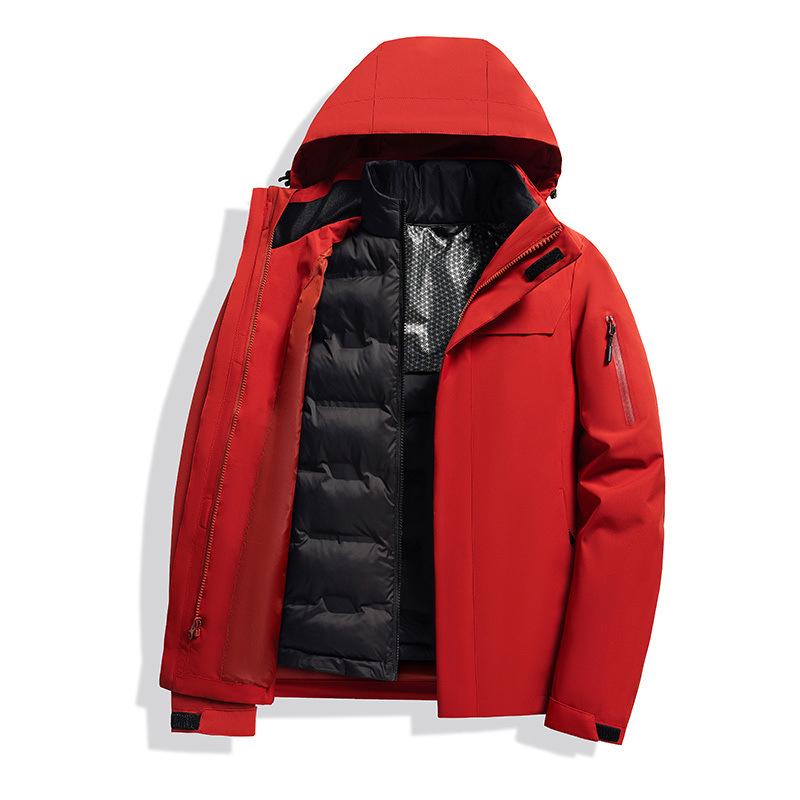 Men's 3-in-1 Detachable Outdoor Jacket: Windproof, Waterproof, Warm