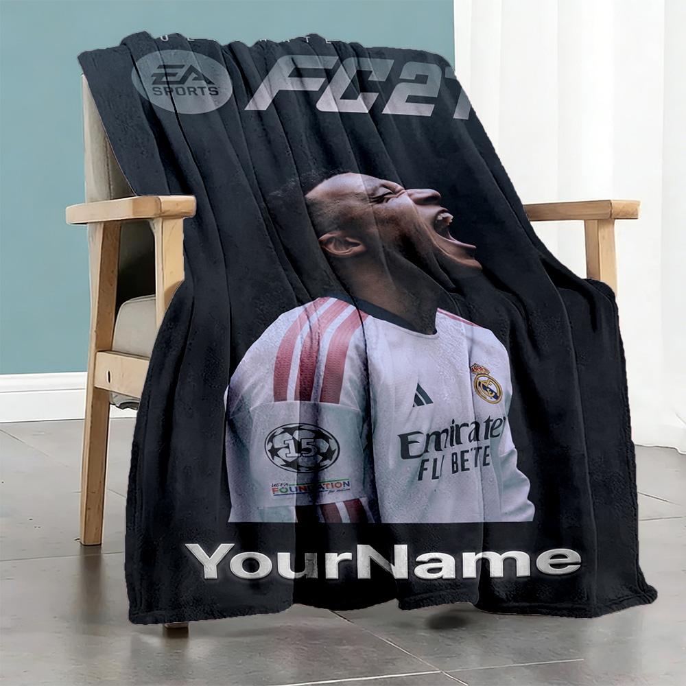 Mbappe 239 Customize Text Blanket Cozy Personalized Blanket Durable Comfort Perfect for Office Picnics Couch Nap Four Seasons Multipurpose