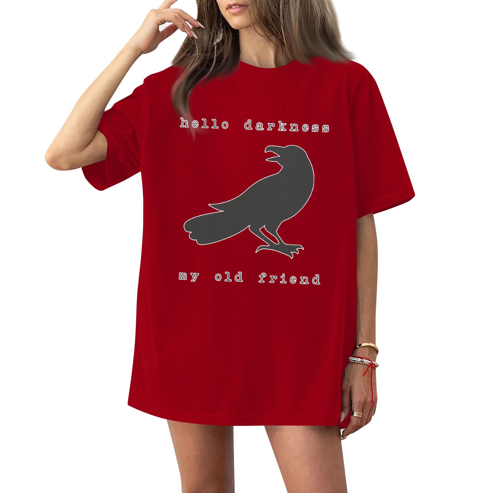 

Женский повседневный модный круглый вырез St. Футболка с коротким рукавом и принтом Патрика XXL красный