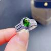 Luxury 100% 18 K White Gold Rings for Women Created Natural Emerald Gemstone Wedding Engagement Ring Fine Jewelry Wholesale