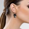 2D Flat Angry Black Cat Women Acrylic Earrings Fashion Cute Small Animals Unique Earrings for Girls Accessories Personality Gift