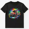 Colorful Paint Splash Tow Truck Art Graphic Unisex T-Shirt