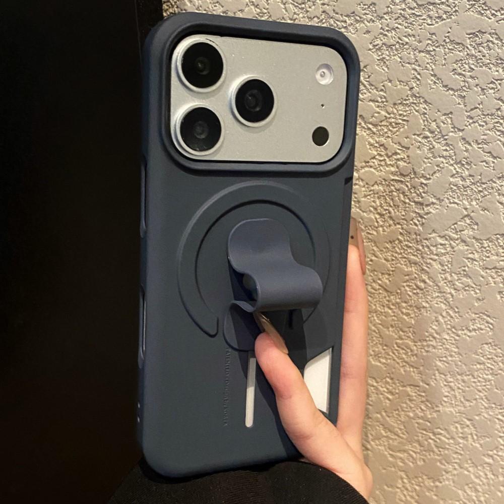 Soft Silicone Grip Card Holder For Case for Apple For Iphone 17 16 1 14 13 Pro Max Slot Shockproof Magnetic Charge Cover