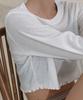 Debiweeo New Wave Holic Crop Long Sleeve Tee Devi-T0047-White