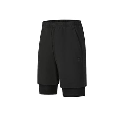 Fitness Two-In-One Set Simple Training Versatile Breathable Comfortable Sports Men Activewear Deep-Black A11M621817FBK