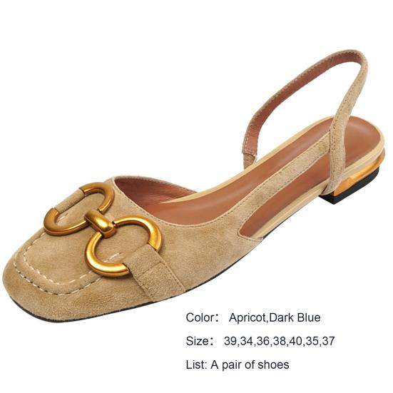 Women Sandals Cover Toes Lower Heel Ring Decor Woman Sandals Elegant Office Shoes for Daily Wear