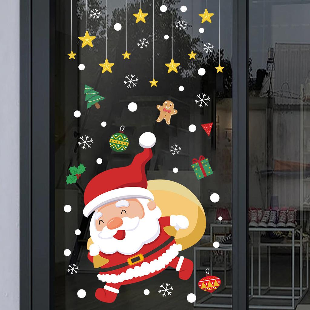 Christmas Decoration Static Stickers for Santa Claus Balloons for Shopping Malls and Stores' Windows, Glass Door Stickers