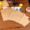 50pcs Not Oil Proof Kraft Paper Bag Square-bottom Convenience Bag New Food Packaging Bag  Vegetable