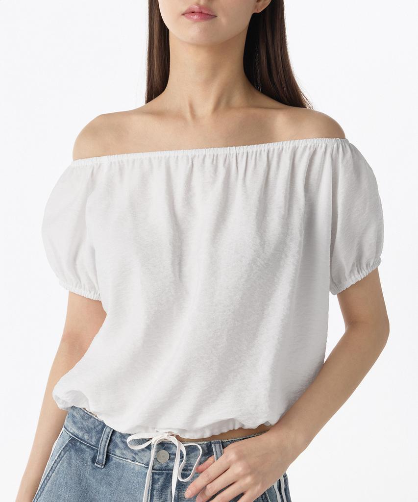 MUSINSA STANDARD WOMAN Women'S Variable Off-Shoulder Short-Sleeve Blouse [White]