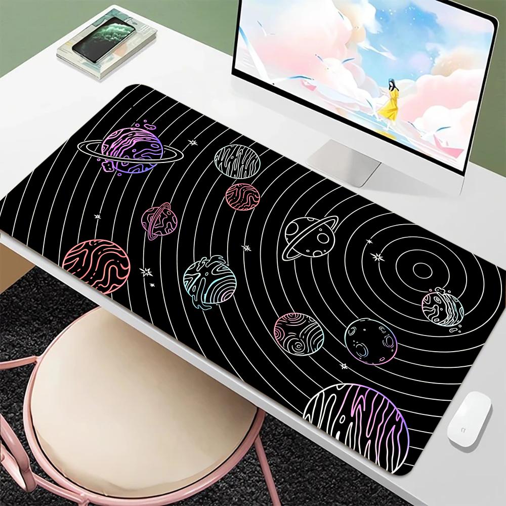 Solar System Planets Mouse Pad XXL Large Gaming Mousepad Esports Gamer Long Desk Mat Office Keyboard Rubber Anti-slip MousePad