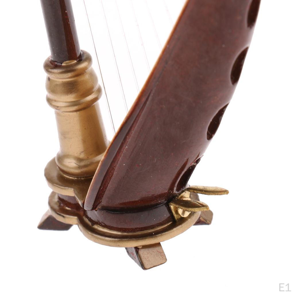 1:12 Instrument muzical în miniatură cu coarde pentru harpă cu 8 corzi