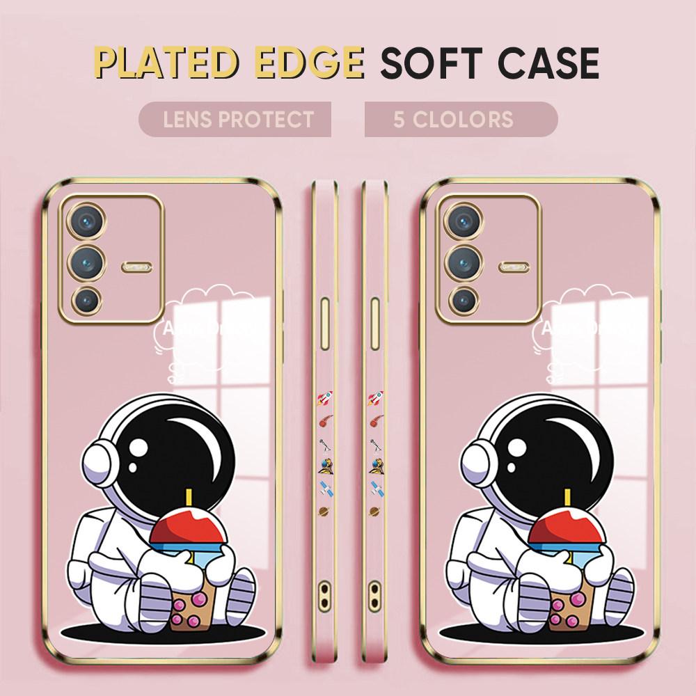 For Honor 90 70 50 X7a X9a P30 Pro P40 Lite Infinix Hot 40i 30i Vivo Y22 Y18 V30 Pro V40 Cute Astronaut Full Camera Protect Soft Phone Case