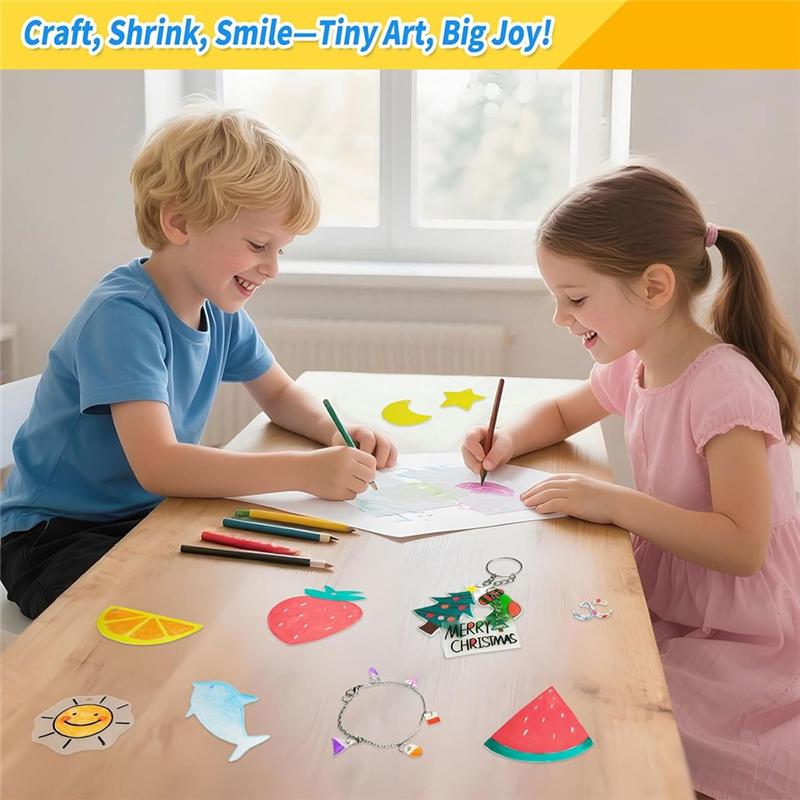 Shrink Plastic Sheets 142PCS Kit-16PCS 7.9" X 5.7" Shrink Paper For Phone Charms, Mini Crafts, For Kids, Teens& Adults