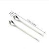 304 Stainless Steel Coffee Spoon Long Handle Stirring Spoon Reusable Ice Cream Dessert Spoon Teaspoon Kitchen Tableware