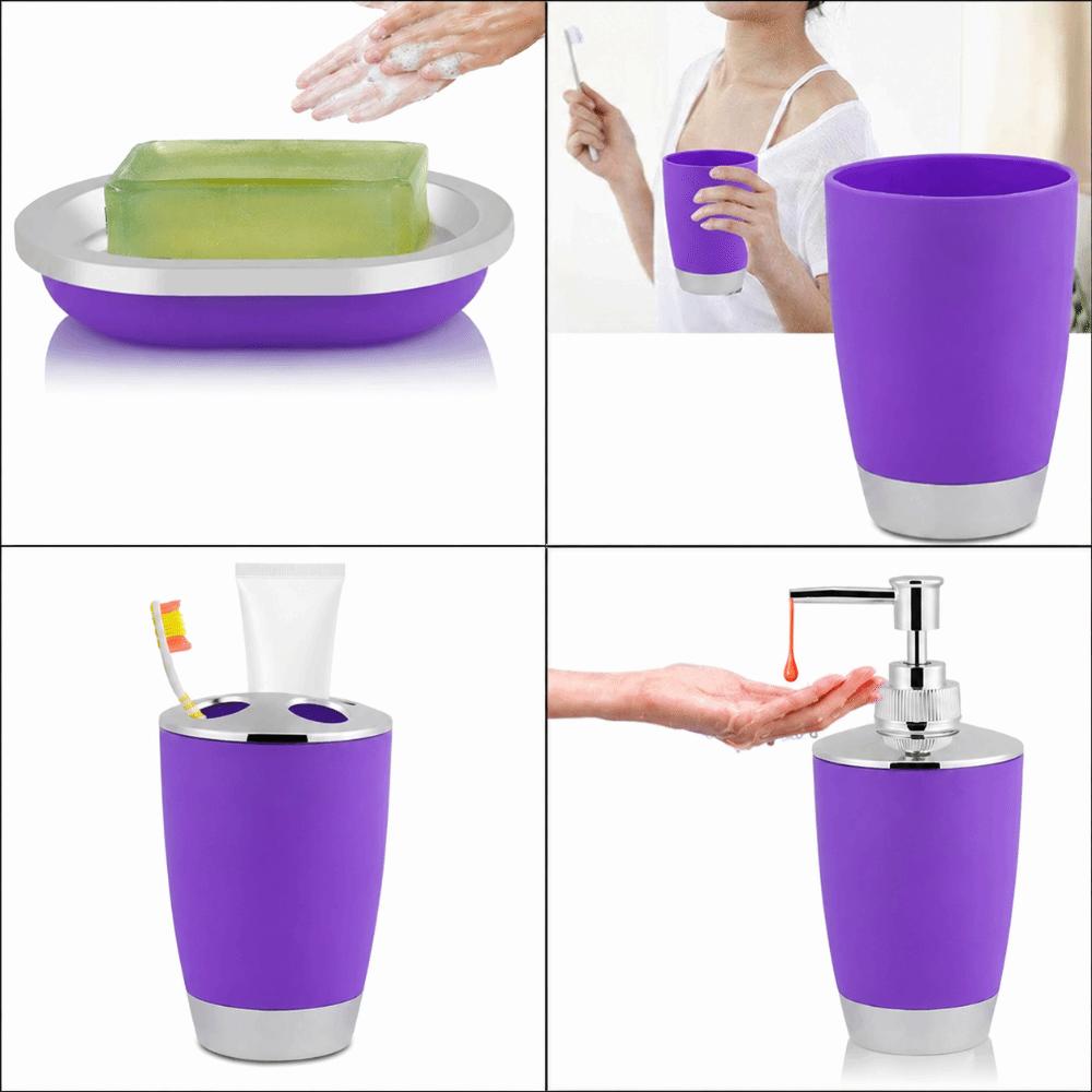 4 Piece Hygienic Design Bathroom Accessories Set Bathroom Suit Bathroom фиолетовый