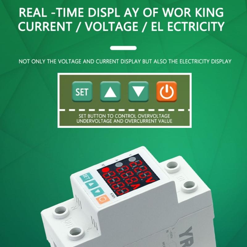 Upgraded Electricity Usage Monitor with Voltage Current Display Digital Power- Energy Tester Easy Wiring for Household