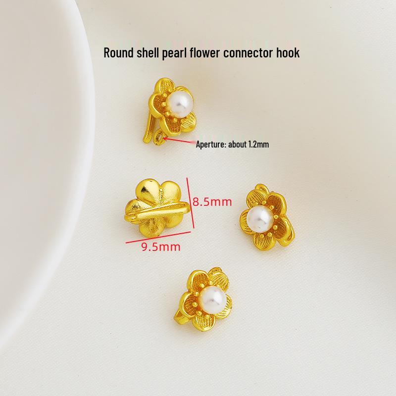 Vergoldete runde Perlenblumen-Verbinder-Halsketten-Endanhänger für DIY-Schmuck