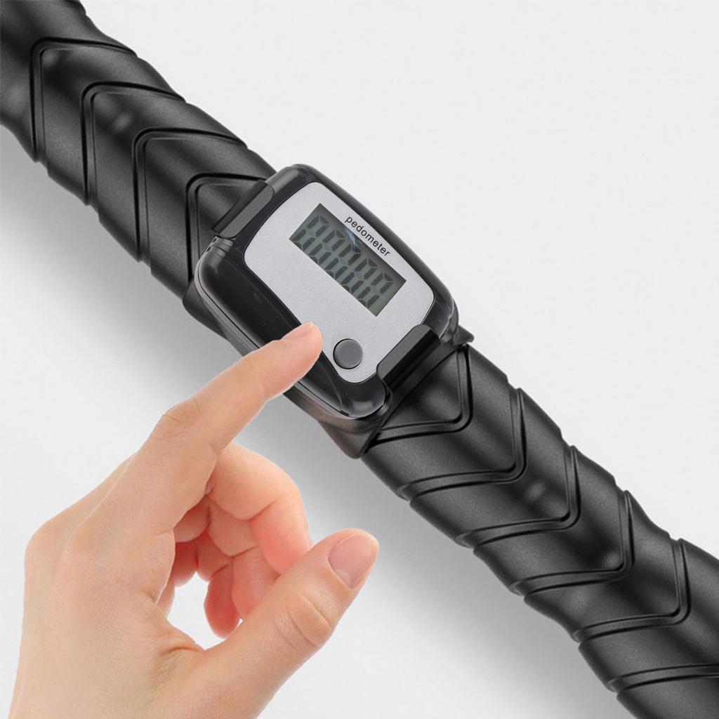 Elastic Fitness Bar Counter Function Muscle Training Ergonomic Handle Fitness Exercise Bar for Home Gym Outdoor Black Detachable Type with Counter