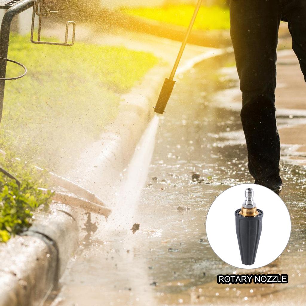 Pressure Washer Tips Turbine Nozzle Pressure Washer 3600PSI Maximums Rotating Pressure Washer Nozzle 1/4'' Connect