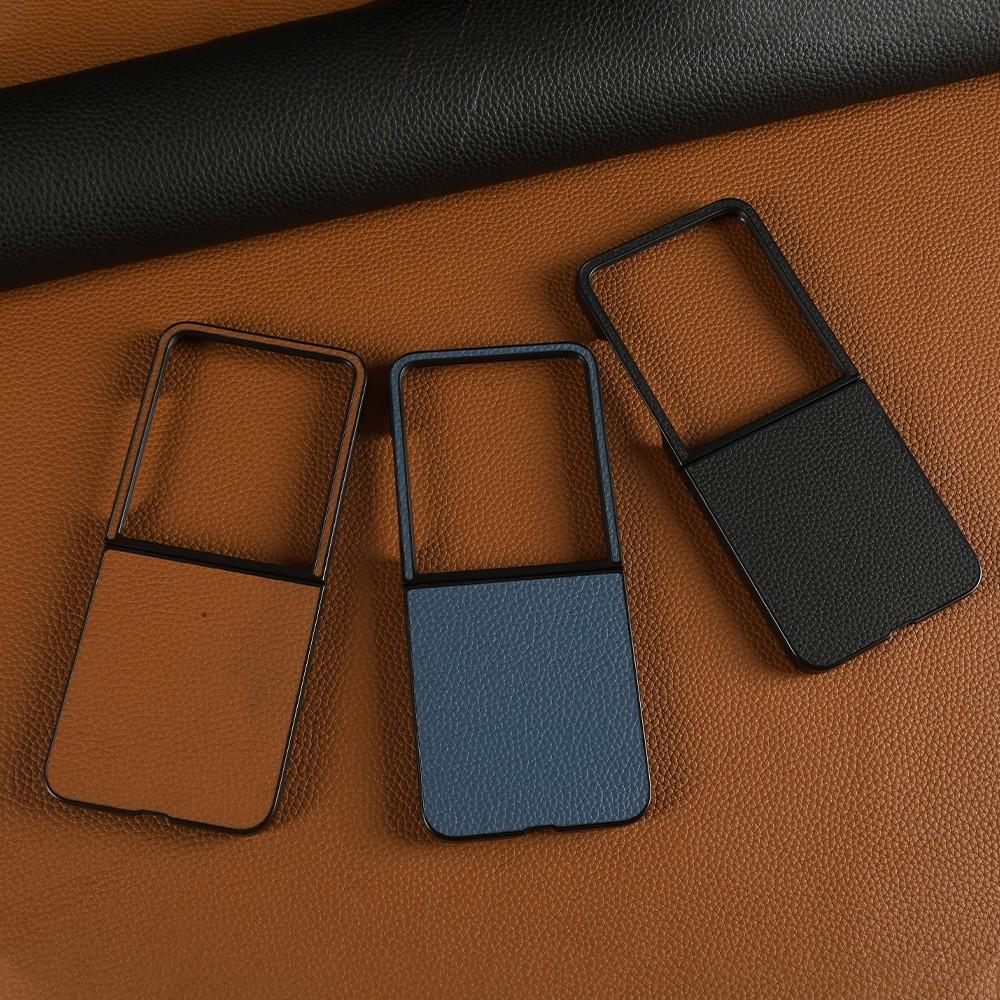 Luxe Echte Lederen Hoesje Voor Motorola Razr 50 Ultra Case Litchi patroon Razr50 telefoon Hoesje Achterkant Coque Shell Capa