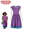 Nancy Wheeler Cosplay Costume For Stranger Things 3 Fans Purple Dress Outfit For Halloween