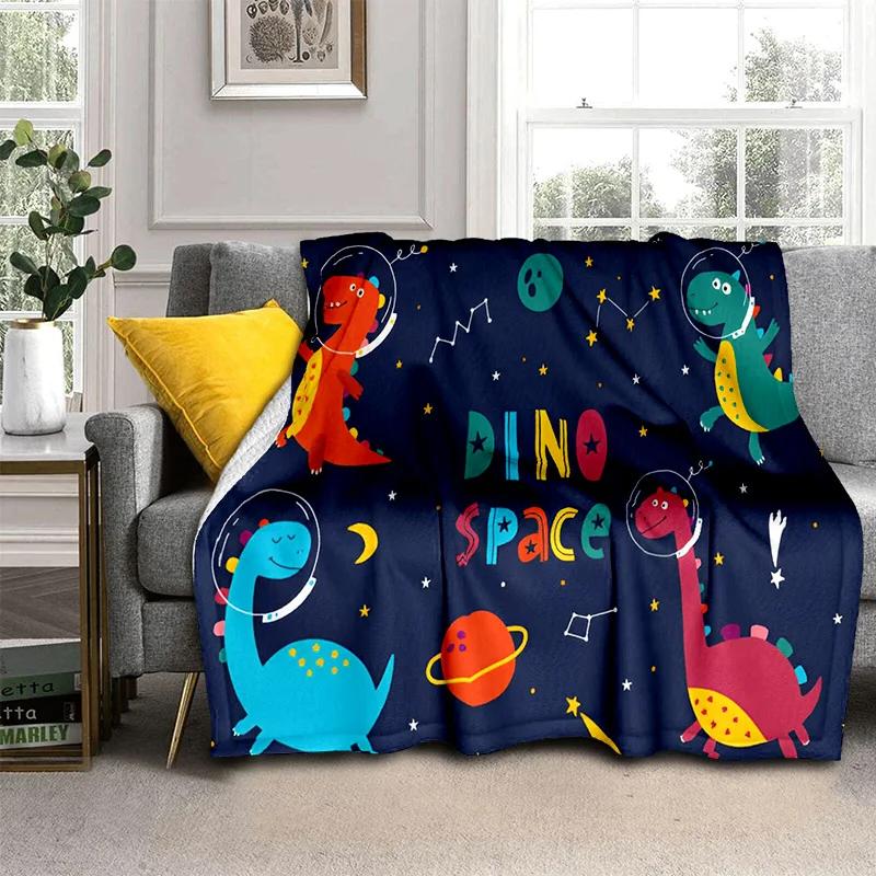 3D Dinosaur Space Cute Dino Children Cartoon HD Blanket,soft Throw Blanket for Home Bedroom Bed Sofa Picnic Office Cover Blanket