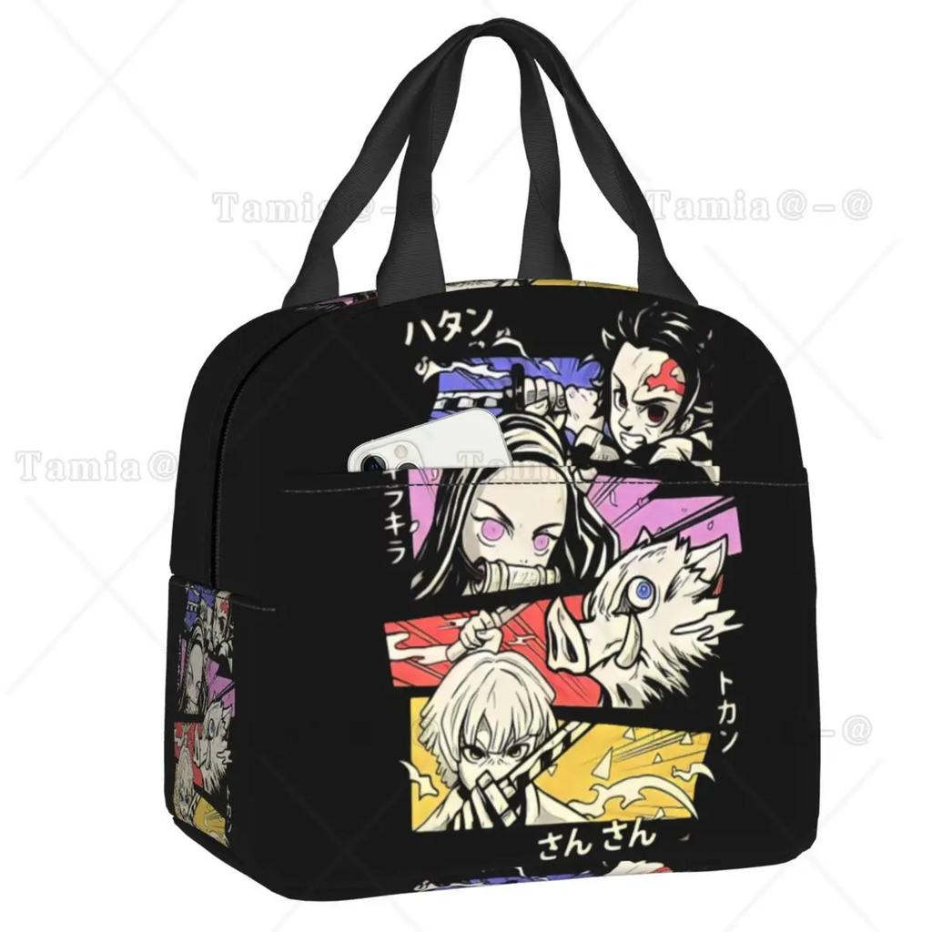 Nezuko Kamado Demon Slayer Termiczna Torba na Lunch Kimetsu no Yaiba Pojemnik na Lunch Wielokrotnego Użytku do Pracy Wielofunkcyjny Pojemnik na Jedzenie