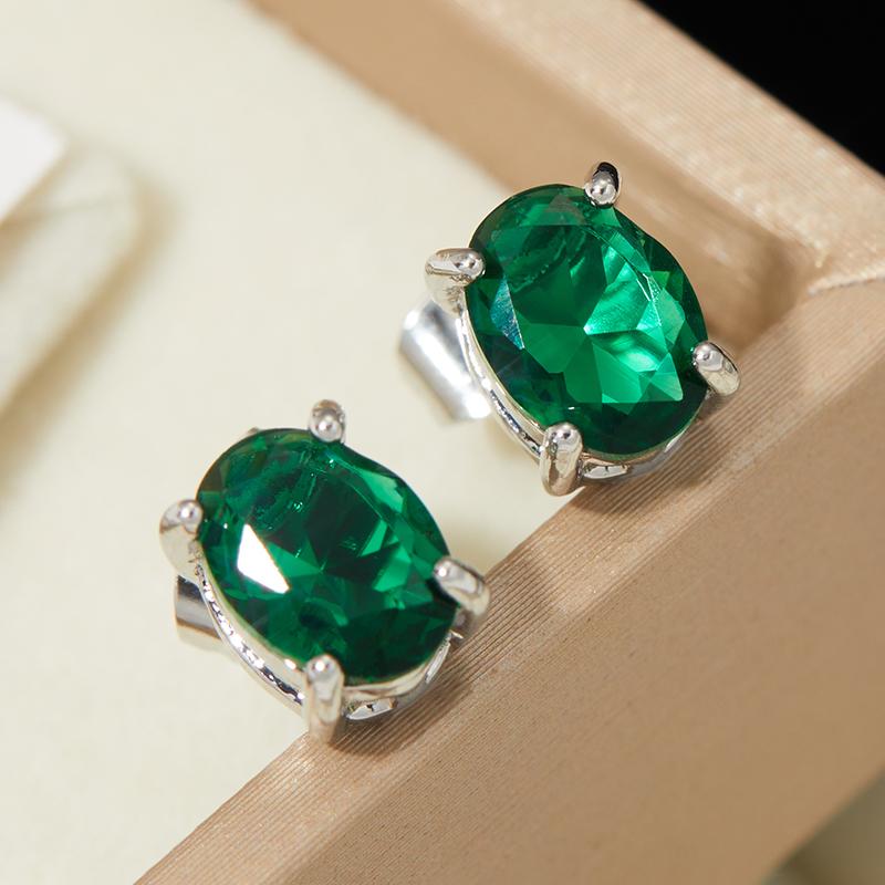 Fashion Design Green Cz Stud Earrings Temperament Lady Accessories Wedding Party Daily Wear  Color Jewelry For Women